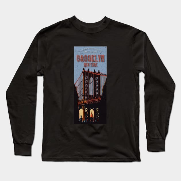 Brooklyn and the Bridge Long Sleeve T-Shirt by DavidLoblaw